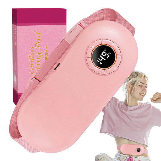 Heating Pad for Period Cramps 5000mAh Portable Heating Pad with 6 Heating Levels and 6 Massage Modes Menstrual Heating Pad with 3 Timer Auto Off Set